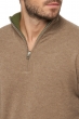 Cashmere men polo style sweaters cilio ivy green natural brown l