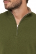 Cashmere men polo style sweaters cilio ivy green natural brown s