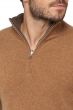 Cashmere men polo style sweaters cilio marron chine camel chine 2xl