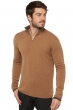 Cashmere men polo style sweaters cilio marron chine camel chine l