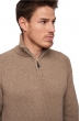 Cashmere men polo style sweaters donovan natural brown xl