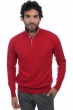 Cashmere men polo style sweaters gauvain blood red flanelle chine 4xl