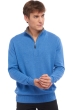 Cashmere men polo style sweaters henri blue chine dove chine m