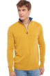 Cashmere men polo style sweaters henri mustard lapis blue 2xl