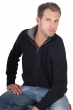 Cashmere men polo style sweaters olivier black grey marl 3xl