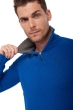 Cashmere men polo style sweaters olivier lapis blue dove chine 3xl