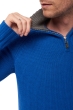 Cashmere men polo style sweaters olivier lapis blue dove chine xl