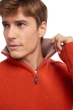 Cashmere men polo style sweaters olivier paprika toast m