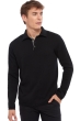 Cashmere men polo style sweaters scott black grey marl xs
