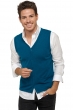 Cashmere men waistcoat sleeveless sweaters basile canard blue 2xl
