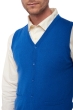 Cashmere men waistcoat sleeveless sweaters basile lapis blue xl