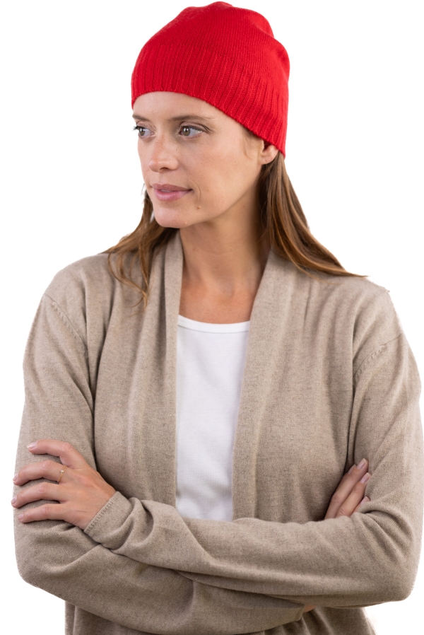 Cashmere accessories beanie tetous rouge 22 x 19 cm
