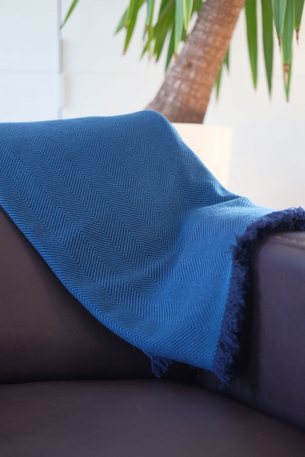Cashmere accessories blanket erable 130 x 190 blue 130 x 190 cm