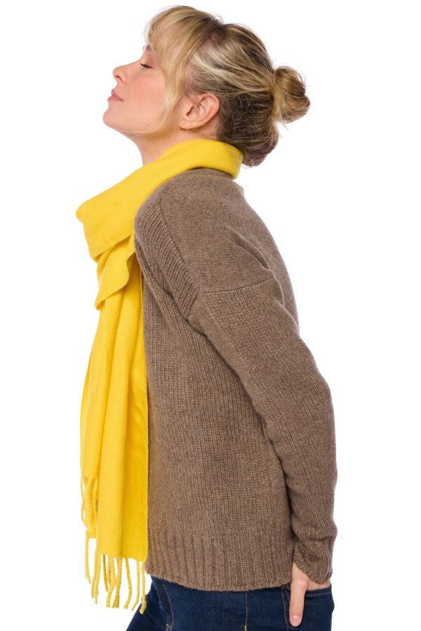 Cashmere accessories scarf mufflers kazu200 cyber yellow 200 x 35 cm