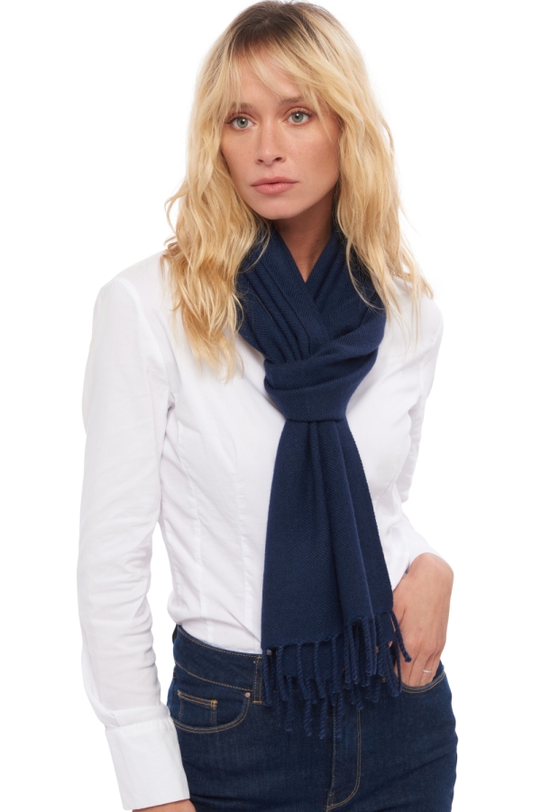 Cashmere accessories scarf mufflers kazu200 dark navy 200 x 35 cm