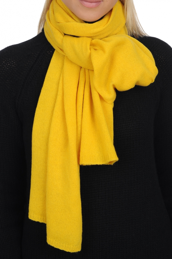 Cashmere accessories scarf mufflers miaou cyber yellow 210 x 38 cm
