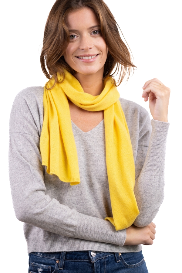 Cashmere accessories scarf mufflers ozone daffodil 160 x 30 cm