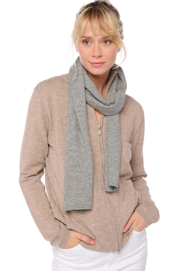 Cashmere accessories scarf mufflers ozone grey marl 160 x 30 cm