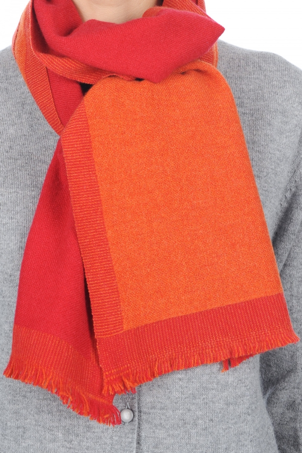 Cashmere accessories scarf mufflers tonnerre paprika blood red 180 x 24 cm