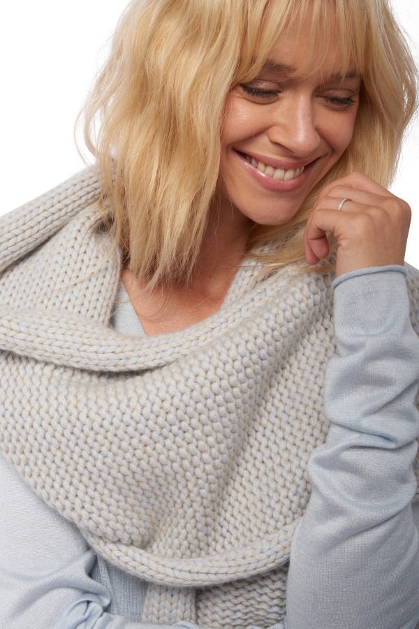 Cashmere accessories scarf mufflers venus ciel natural beige 200 x 38 cm
