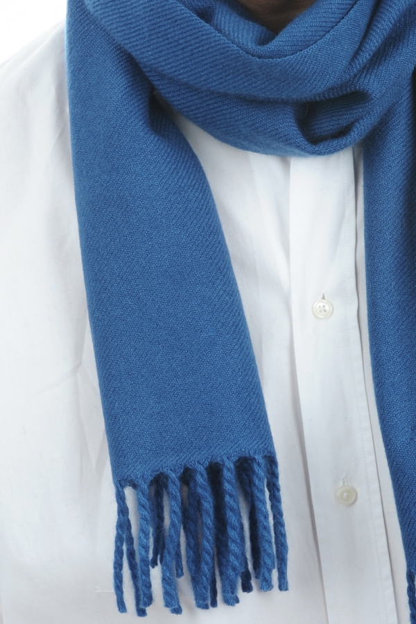 Cashmere accessories scarf mufflers zak170 dark blue 170 x 25 cm