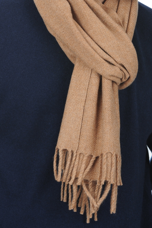Cashmere accessories scarf mufflers zak200 camel chine 200 x 35 cm