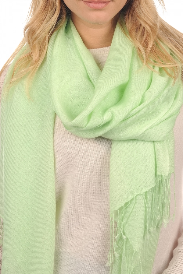 Cashmere accessories shawls diamant lime green 201 cm x 71 cm