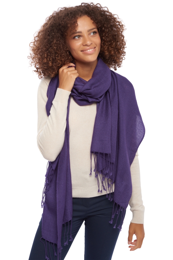 Cashmere accessories shawls diamant mulberry purple 201 cm x 71 cm
