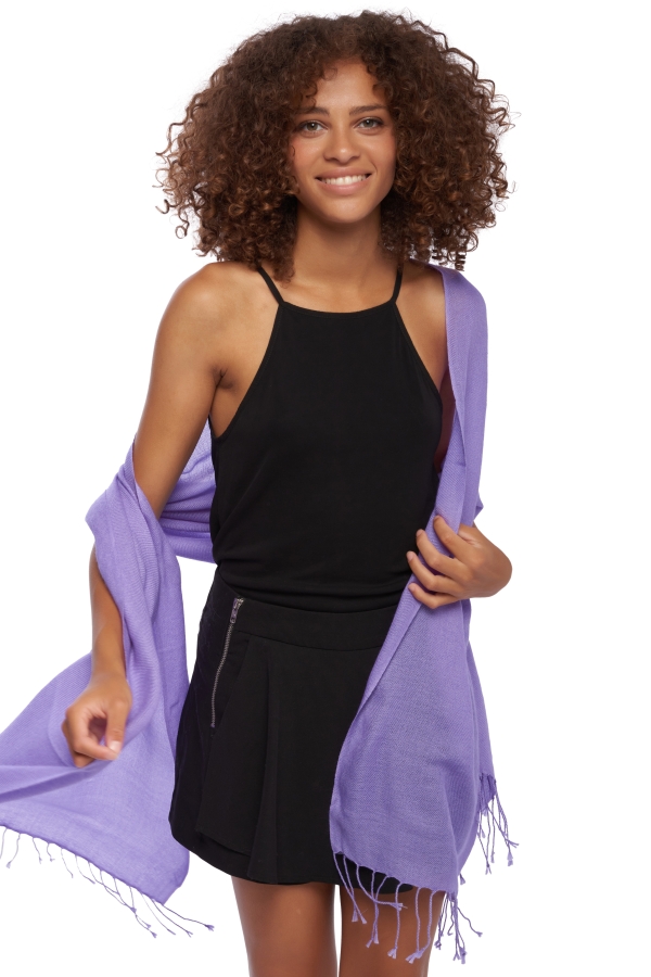 Cashmere accessories shawls diamant paisley purple 201 cm x 71 cm