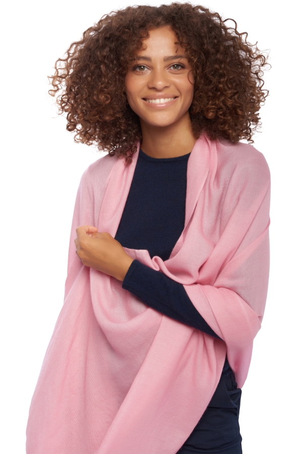 Cashmere accessories shawls diamant pink lavender 201 cm x 71 cm