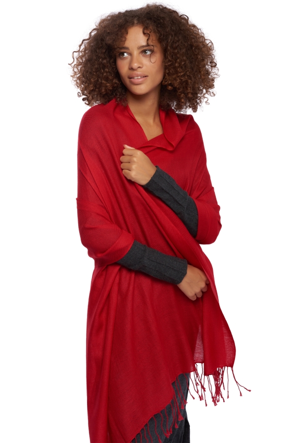 Cashmere accessories shawls diamant tango red 204 cm x 92 cm
