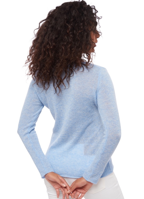 Cashmere ladies basic sweaters at low prices flavie azur blue chine 4xl