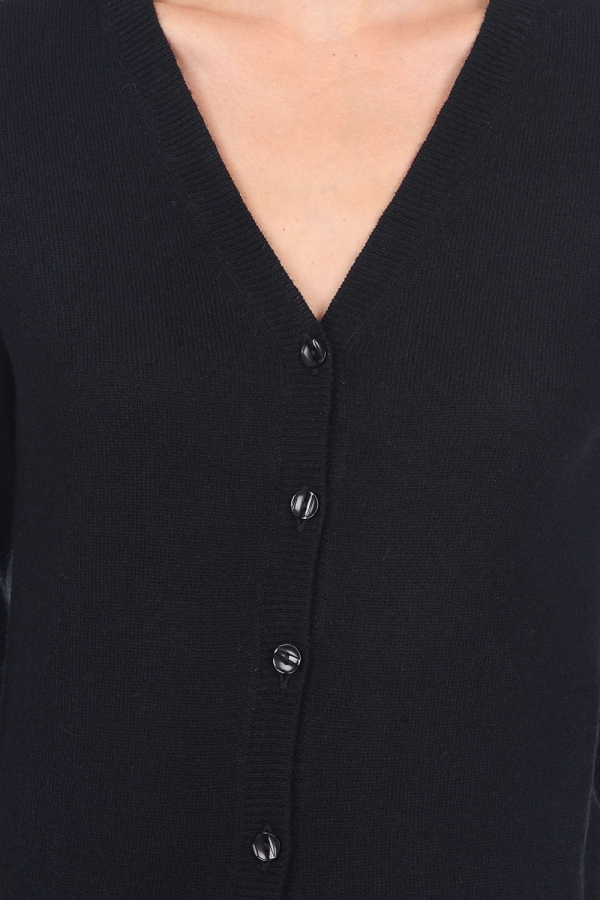 Cashmere ladies cardigans taline first black 2xl