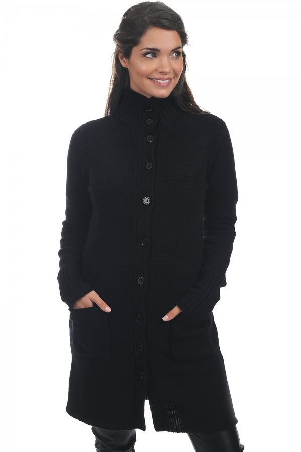 Cashmere ladies chunky sweater adelphia black 2xl