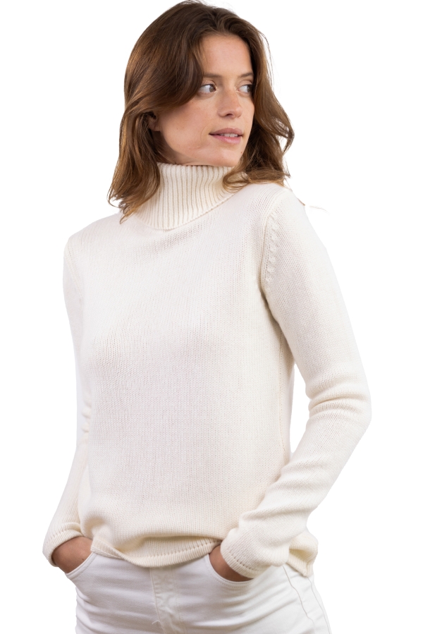 Cashmere ladies chunky sweater carla natural ecru 3xl
