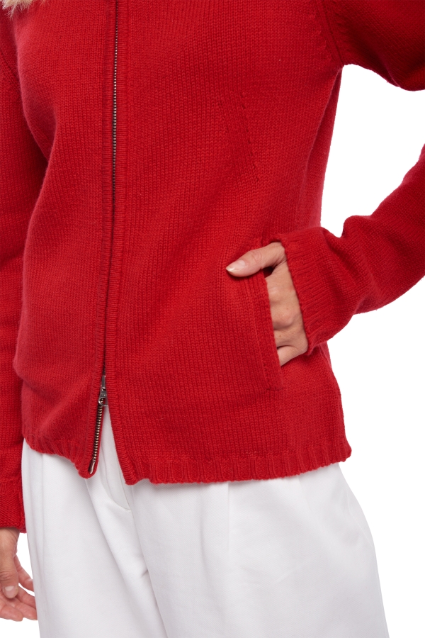 Cashmere ladies chunky sweater elodie blood red l