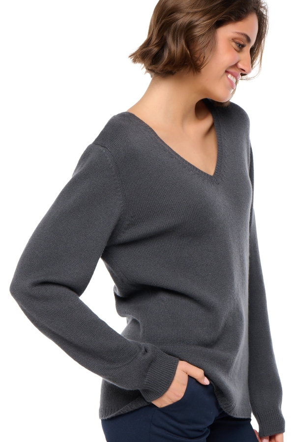 Cashmere ladies chunky sweater erine 4f matt charcoal 3xl