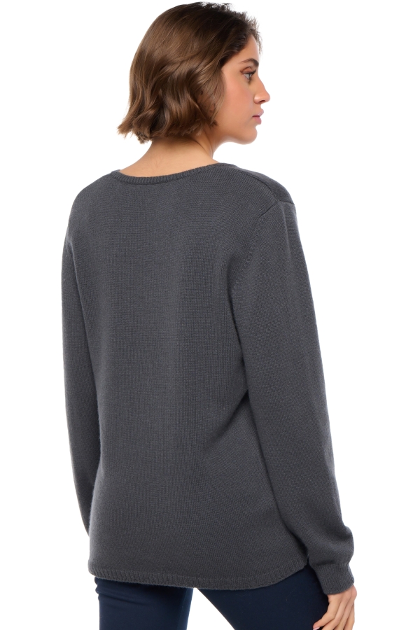 Cashmere ladies chunky sweater erine 4f matt charcoal 4xl