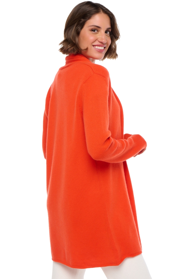 Cashmere ladies chunky sweater fauve bloody orange 4xl