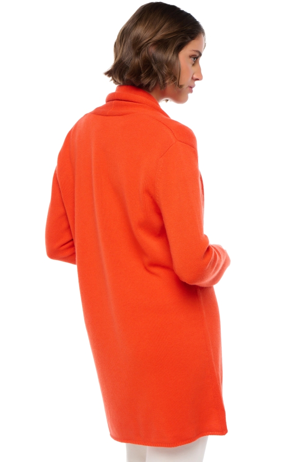 Cashmere ladies chunky sweater fauve bloody orange s