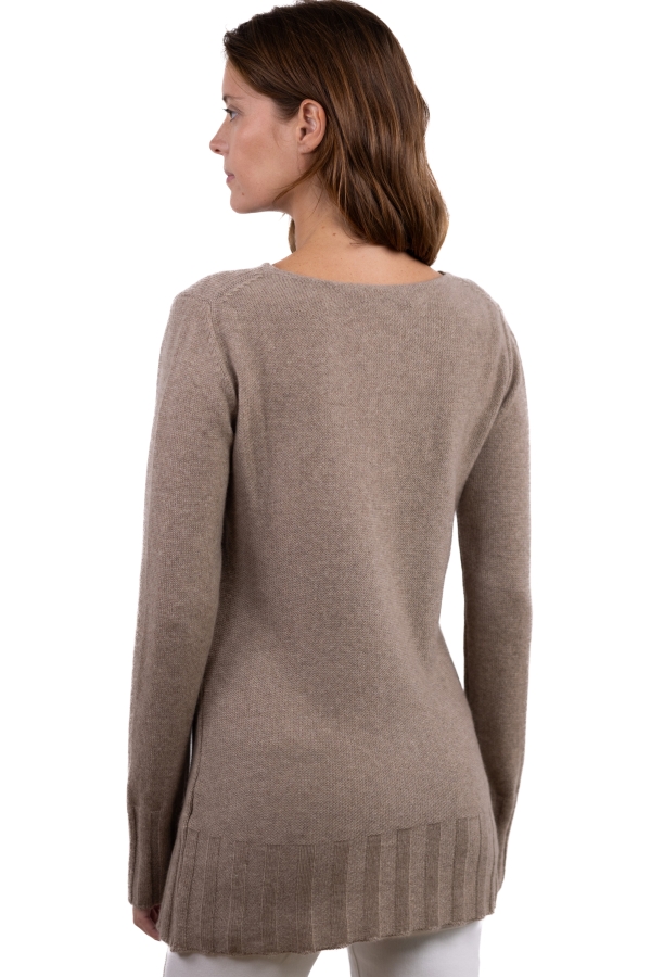 Cashmere ladies chunky sweater july natural brown 3xl