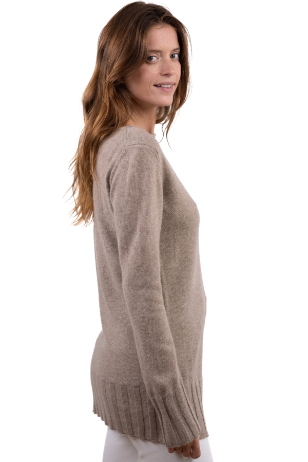 Cashmere ladies chunky sweater july natural brown m