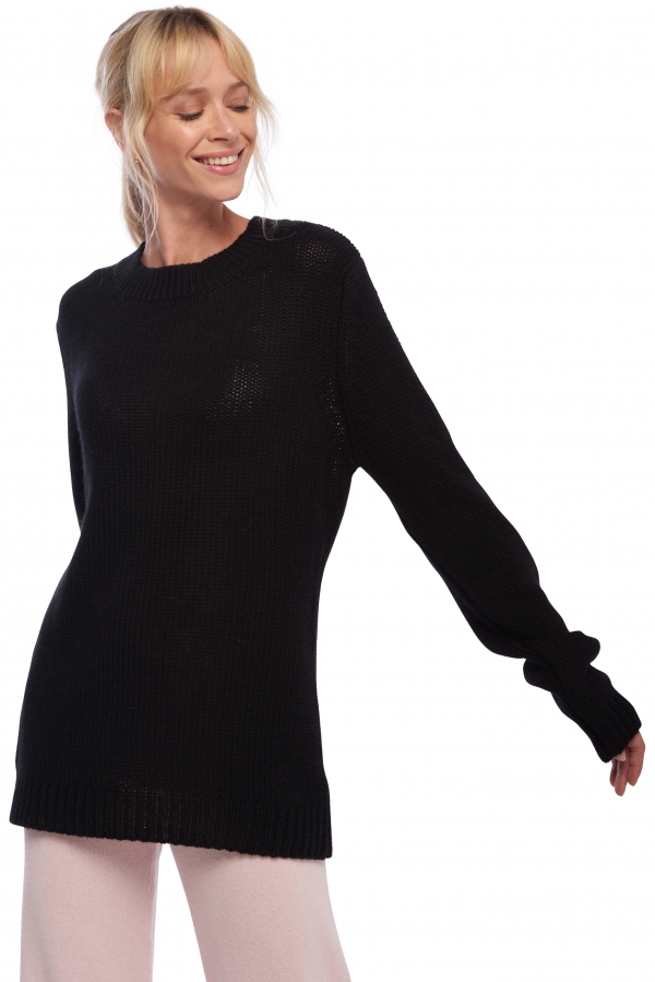 Cashmere ladies chunky sweater marielle black s