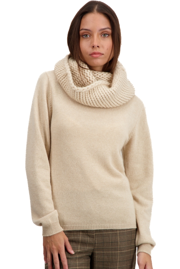 Cashmere ladies chunky sweater tisha natural beige 4xl