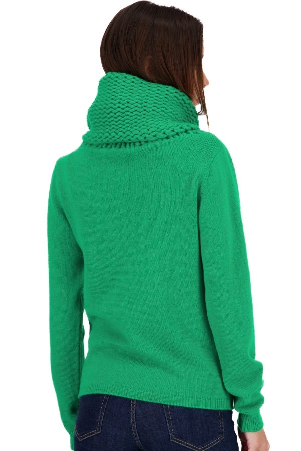Cashmere ladies chunky sweater tisha new green 4xl