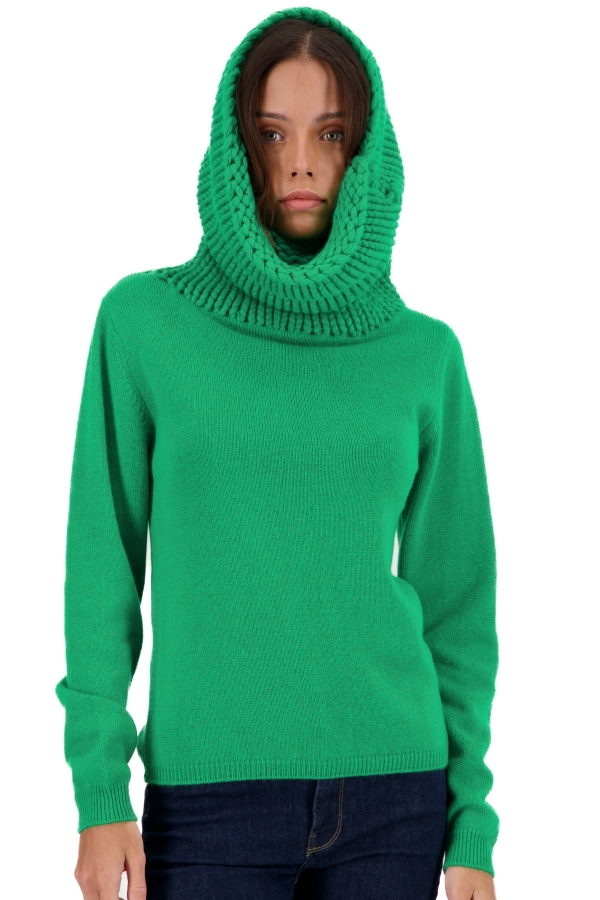 Cashmere ladies chunky sweater tisha new green s