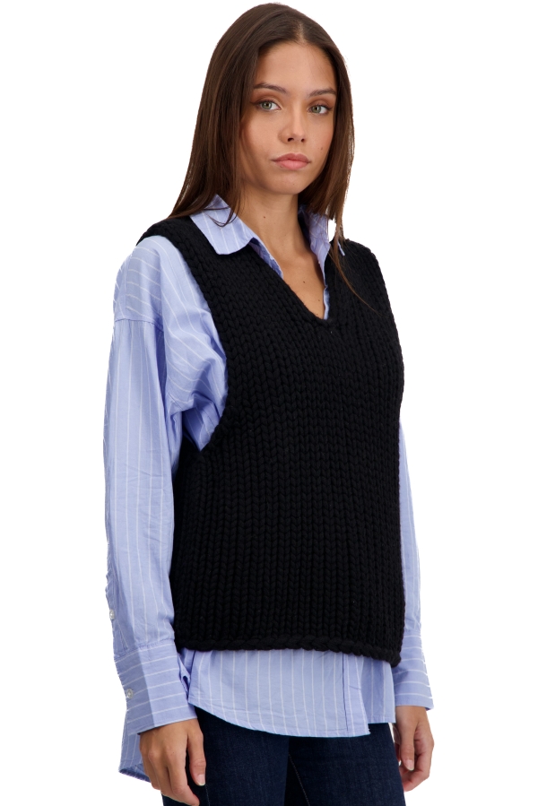 Cashmere ladies chunky sweater toscane black 3xl
