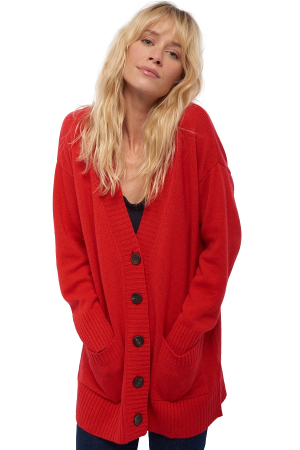 Cashmere ladies chunky sweater vadena rouge s