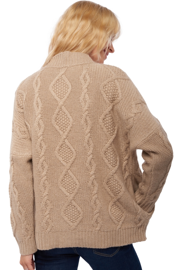 Cashmere ladies chunky sweater valaska natural brown l