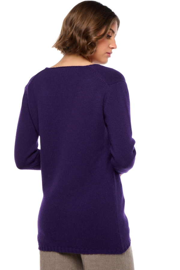 Cashmere ladies chunky sweater vanessa deep purple l
